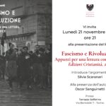 Presentazione del libro Fascismo e Rivoluzione, locandina.