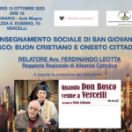 Locandina per la conferenza su san Giovanni Bosco.