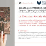 28 settembre 2024 - Piacenza, Palabanca Eventi di Via Mazzini, La Dottrina Sociale della Chiesa - pubblicazione del volume di Giovanni Cantoni