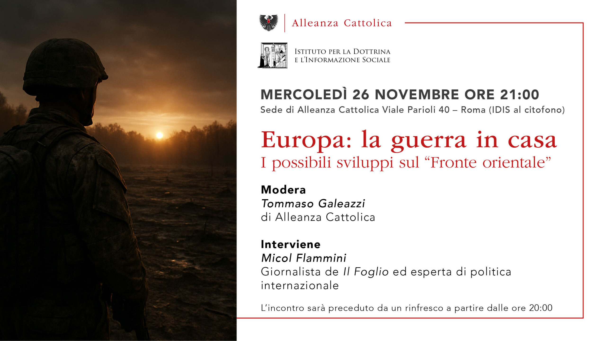 Europa: la guerra in casaI possibili sviluppi sul “Fronte orientale” con Micol Flammini - Giornalista de Il Foglio - Mercoledì 26 Novembre